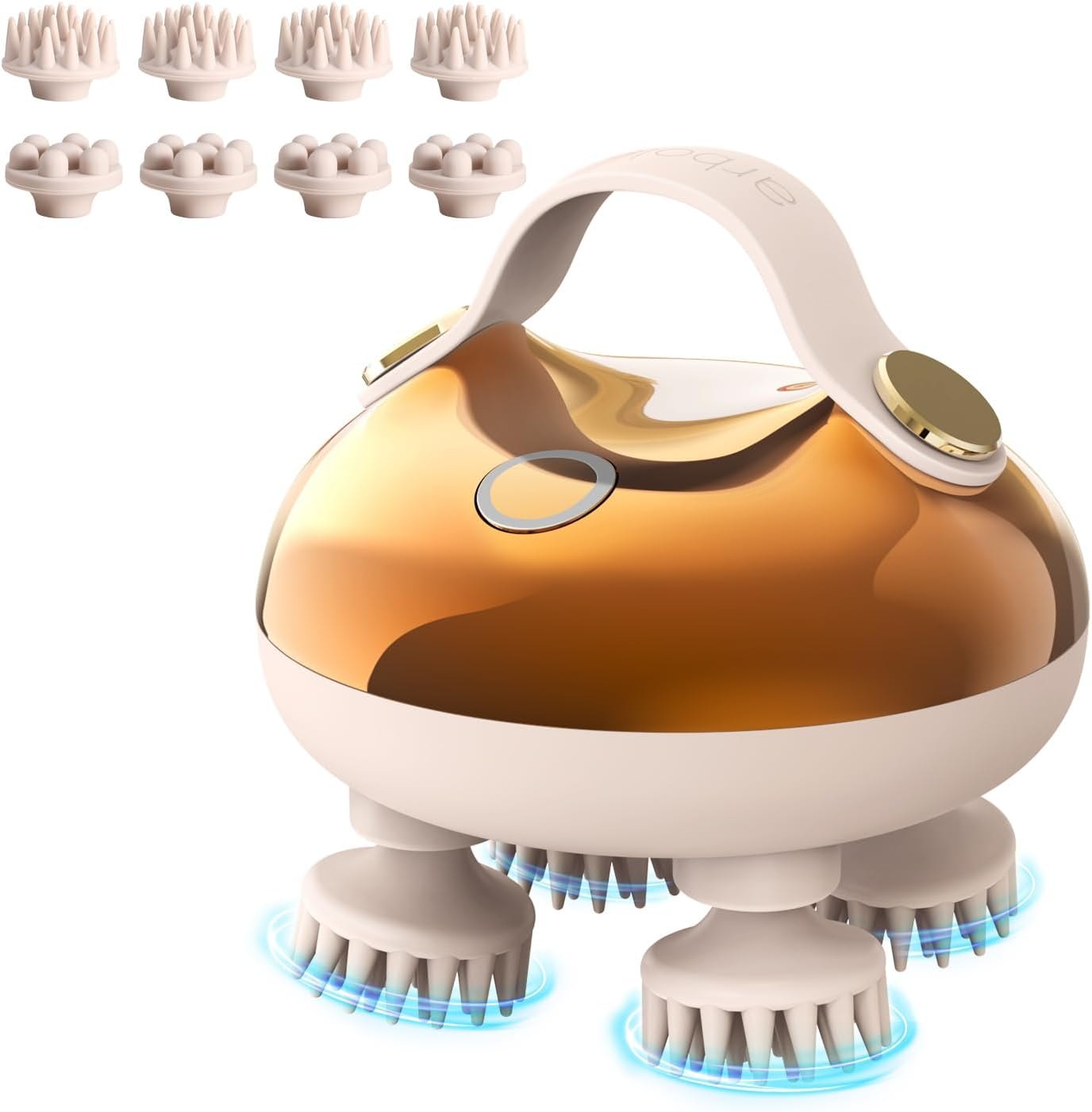 Well More Electric Scalp Massager Head Massager Scalp Stress Relax, 5 in 1 Kneading 128 Massage Nodes, Waterproof Hair Massage