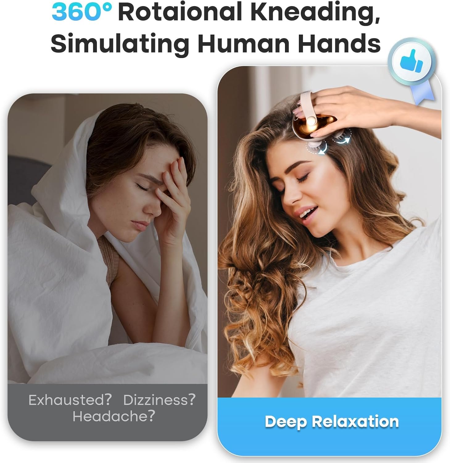 Well More Electric Scalp Massager Head Massager Scalp Stress Relax, 5 in 1 Kneading 128 Massage Nodes, Waterproof Hair Massage alternate