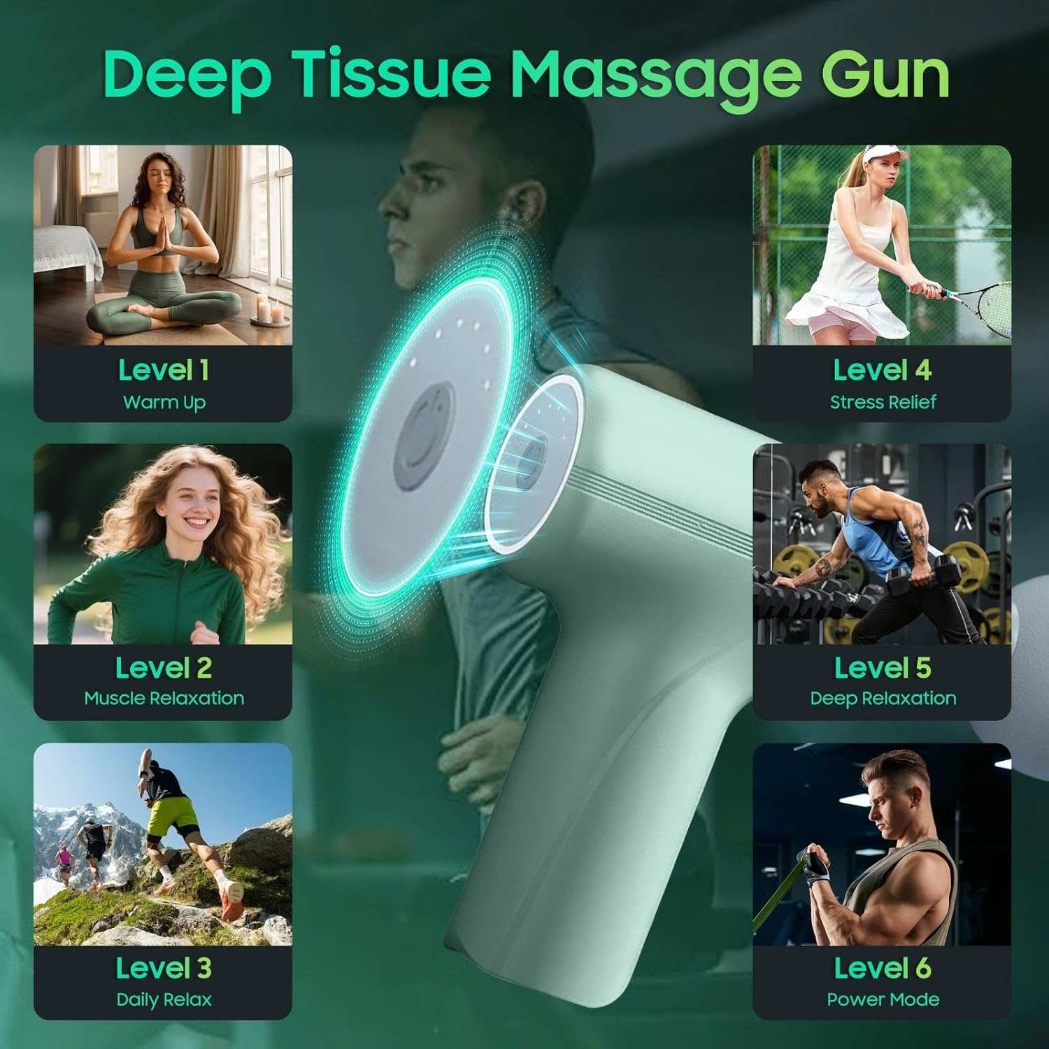 Wellmore Massage Gun with Heat – Deep Tissue Percussion Massager, Handheld Mini Muscle Gun, 5 Massage Heads, Quiet & Portable alternate