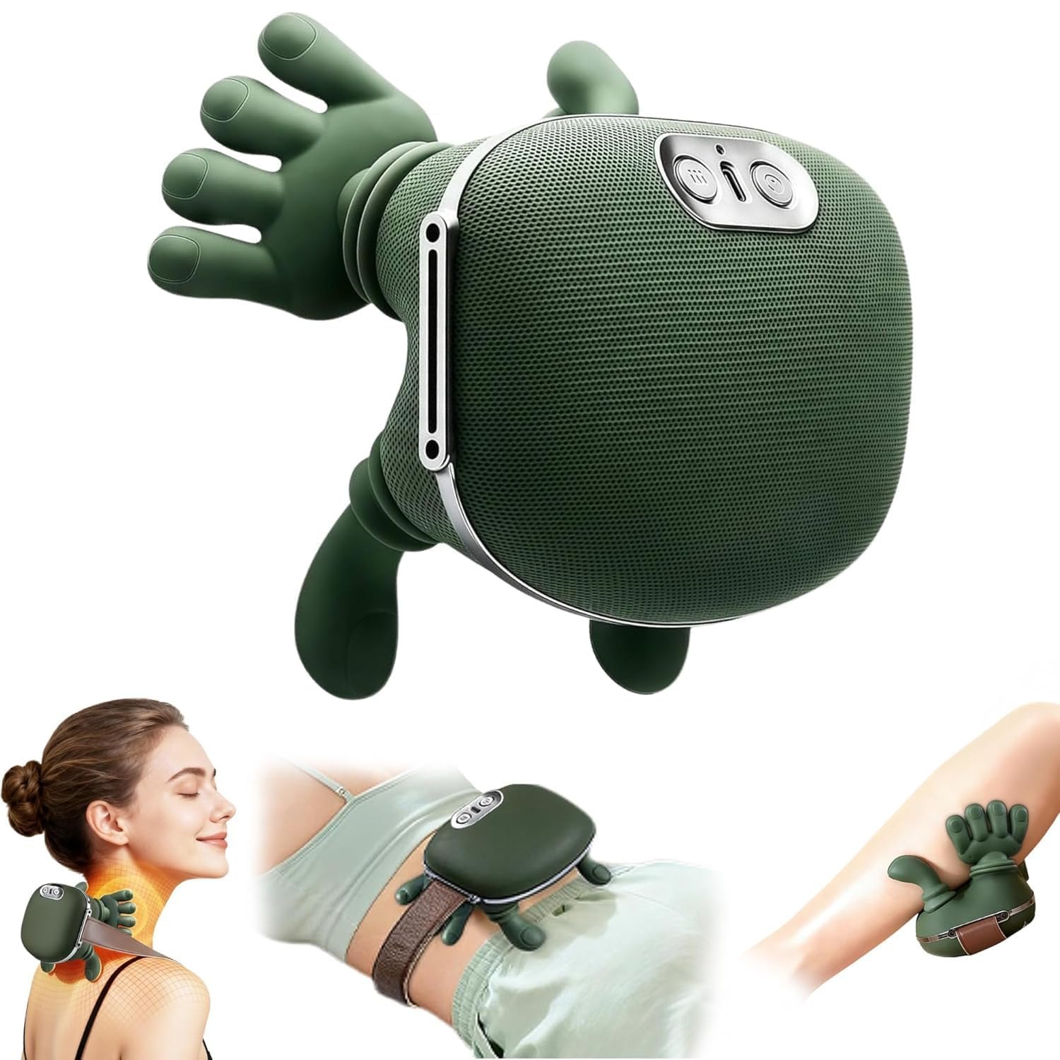 WellMore  Heated Massager,Wireless Portable Shiatsu Neck and Back Massager,Electric Deep Tissue