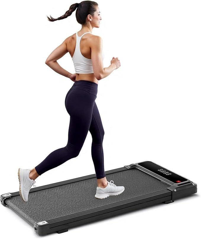 WELLMORE Walking Pad Under Desk Treadmill, Portable Compact Electric Walking Treadmill, Quiet Fitness Machine with Remote Control & LED Display for Home...