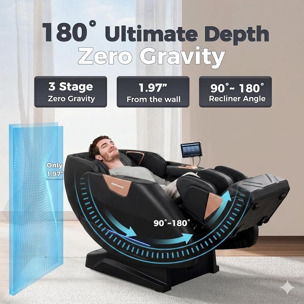 5D Zero Gravity Full Body Massage Chair for Home with AI Smart Body Scan Zero Gravity Recliner Full Body Deep Tissue Massage Heat Therapy Bluetooth Speakers 5 Year Warranty alternate